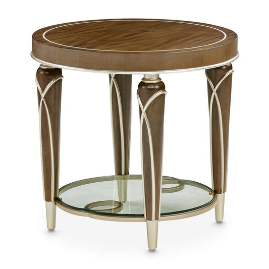 AICO by Michael Amini - Villa Cherie End Table - Hazelnut - N9008202-410 veiw 1