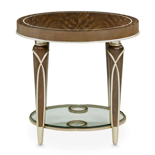 AICO by Michael Amini - Villa Cherie End Table - Hazelnut - N9008202-410 veiw 2