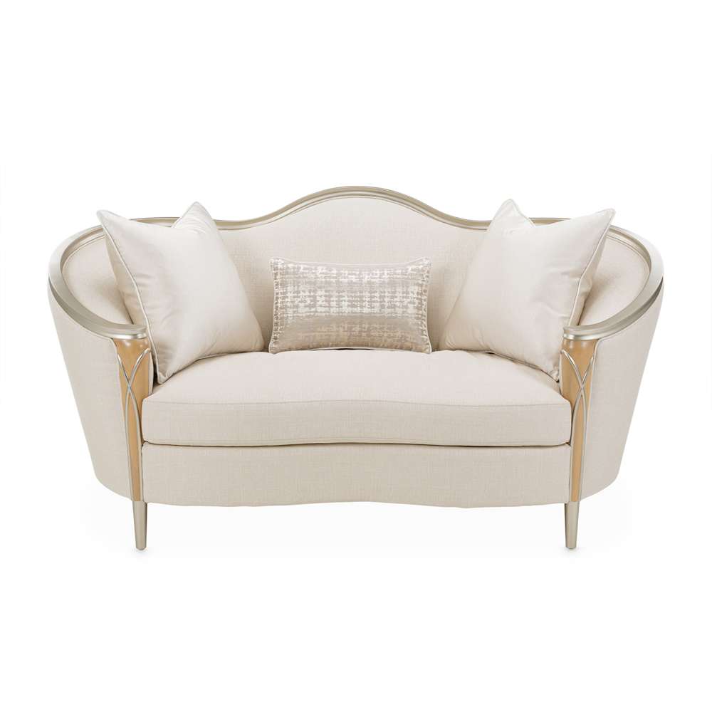 AICO by Michael Amini - Villa Cherie Loveseat - Pearl/Caramel - N9008825-PEARL-134 veiw 1