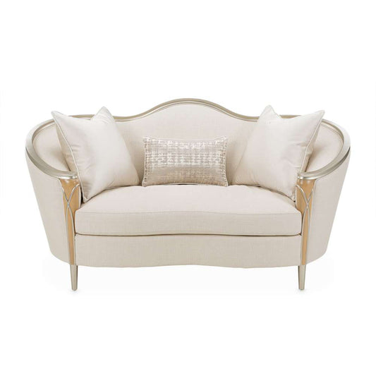AICO by Michael Amini - Villa Cherie Loveseat - Pearl/Caramel - N9008825-PEARL-134 veiw 1