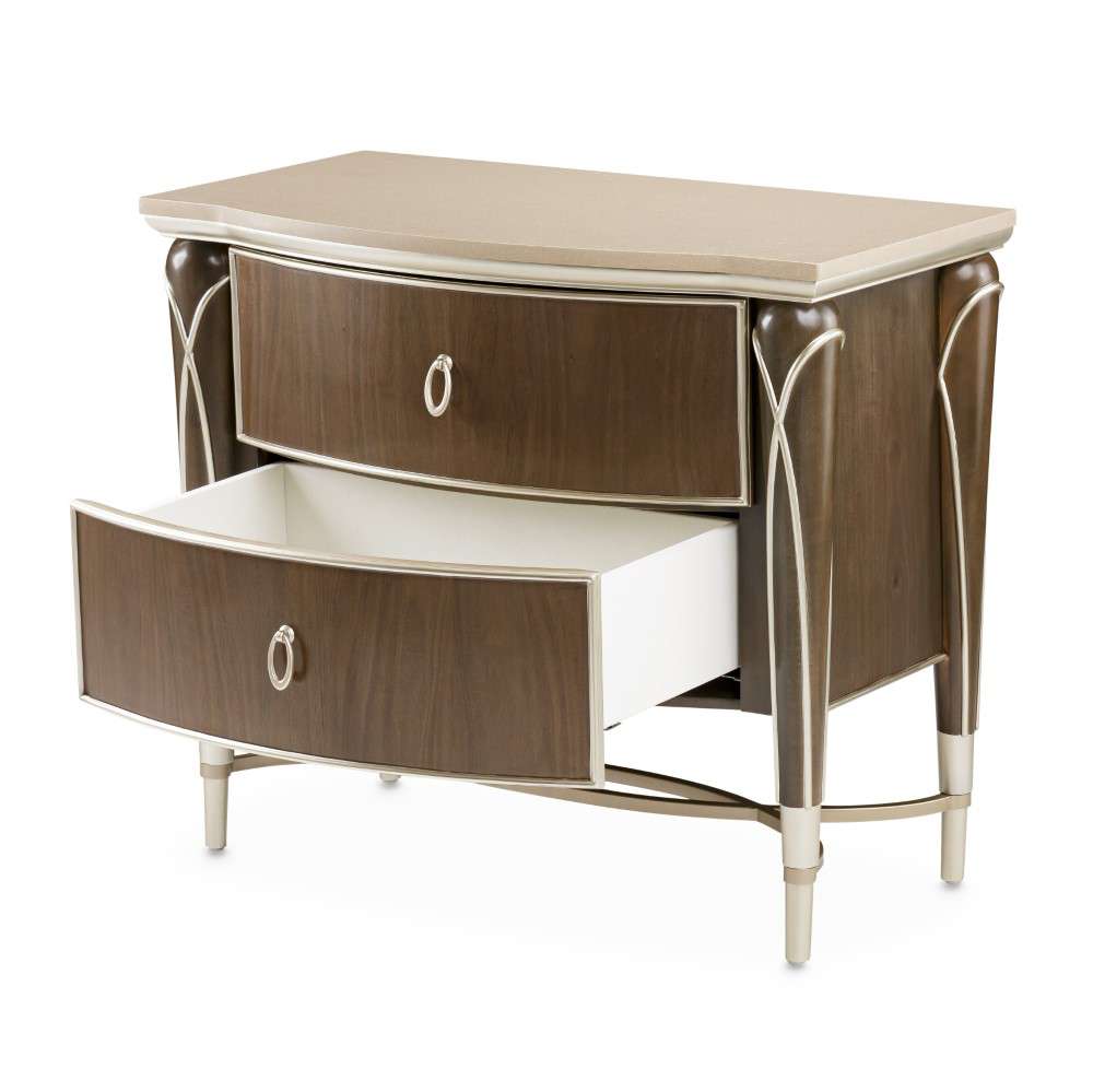 AICO by Michael Amini - VillaÂ Cherie Nightstand - Hazelnut - N9008040-410 veiw 5