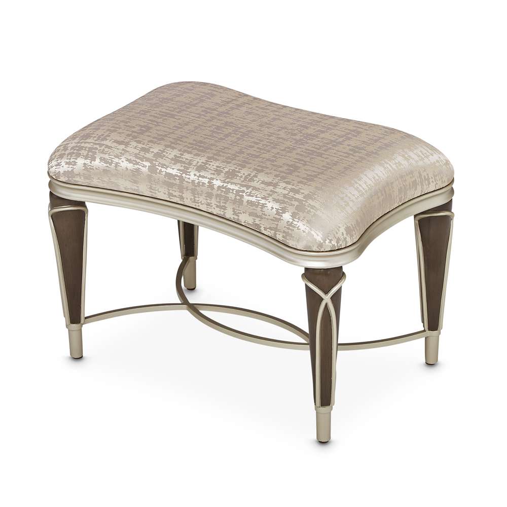 AICO by Michael Amini - Villa Cherie Ottoman - Bisque/Hazelnut - N9008875-BISQU-410 veiw 1