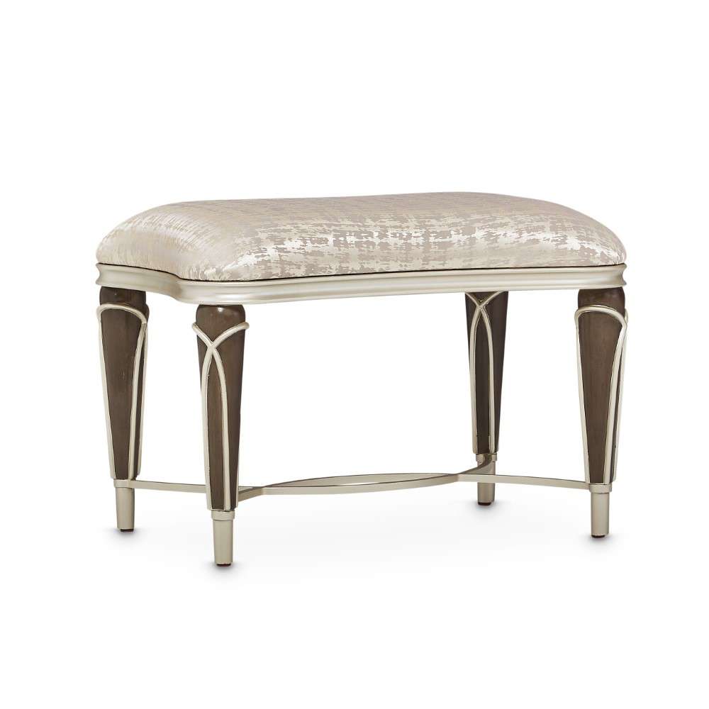AICO by Michael Amini - Villa Cherie Ottoman - Bisque/Hazelnut - N9008875-BISQU-410 veiw 2