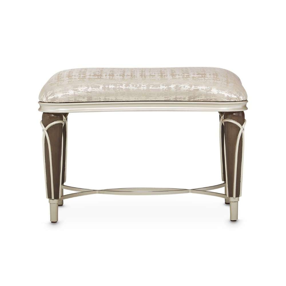 AICO by Michael Amini - Villa Cherie Ottoman - Bisque/Hazelnut - N9008875-BISQU-410 veiw 3