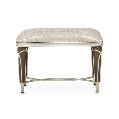 AICO by Michael Amini - Villa Cherie Ottoman - Bisque/Hazelnut - N9008875-BISQU-410 veiw 3