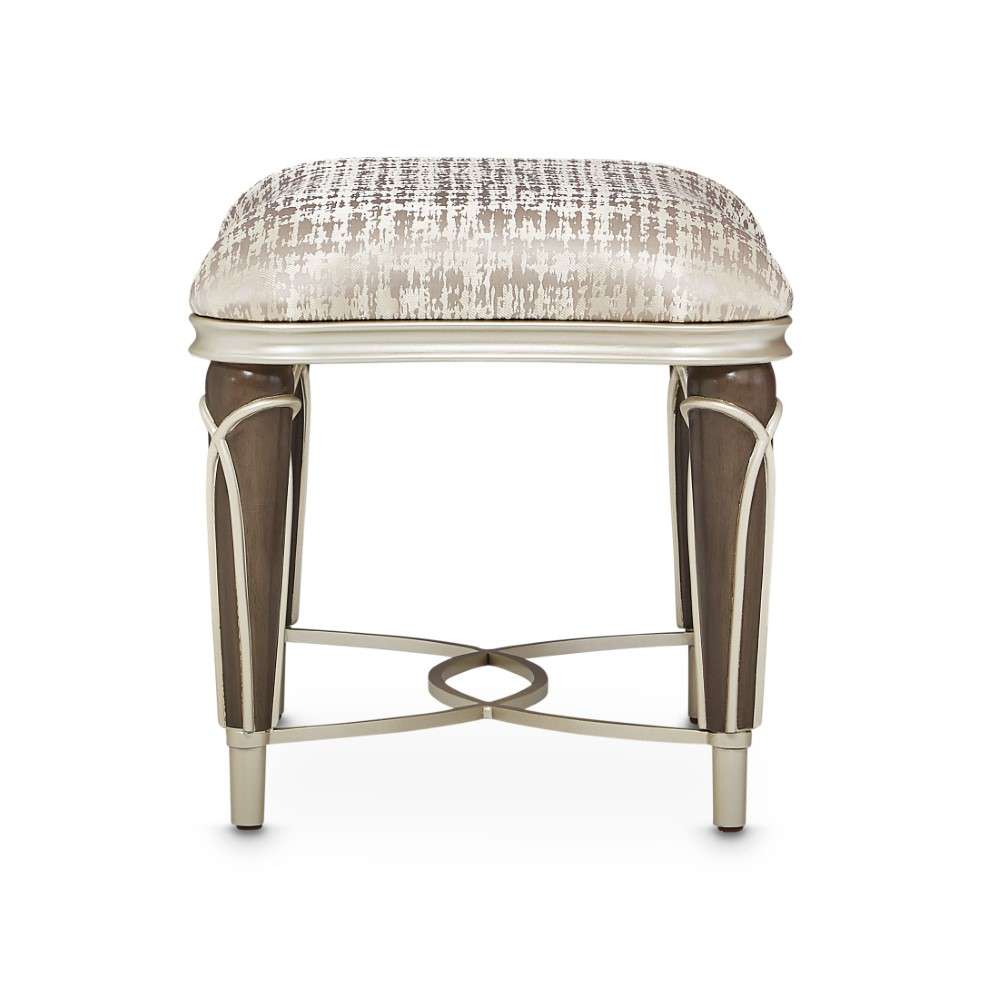 AICO by Michael Amini - Villa Cherie Ottoman - Bisque/Hazelnut - N9008875-BISQU-410 veiw 4