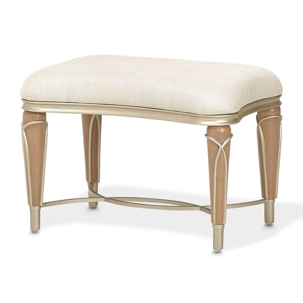 AICO by Michael Amini - Villa Cherie Ottoman - Pearl/Caramel - N9008875-PEARL-134 veiw 1
