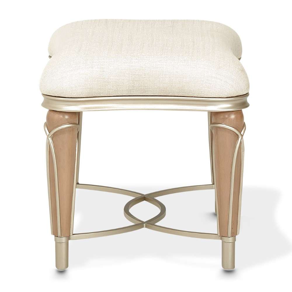 AICO by Michael Amini - Villa Cherie Ottoman - Pearl/Caramel - N9008875-PEARL-134 veiw 3