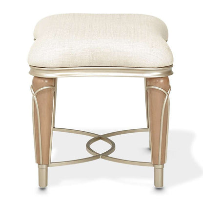 AICO by Michael Amini - Villa Cherie Ottoman - Pearl/Caramel - N9008875-PEARL-134 veiw 3