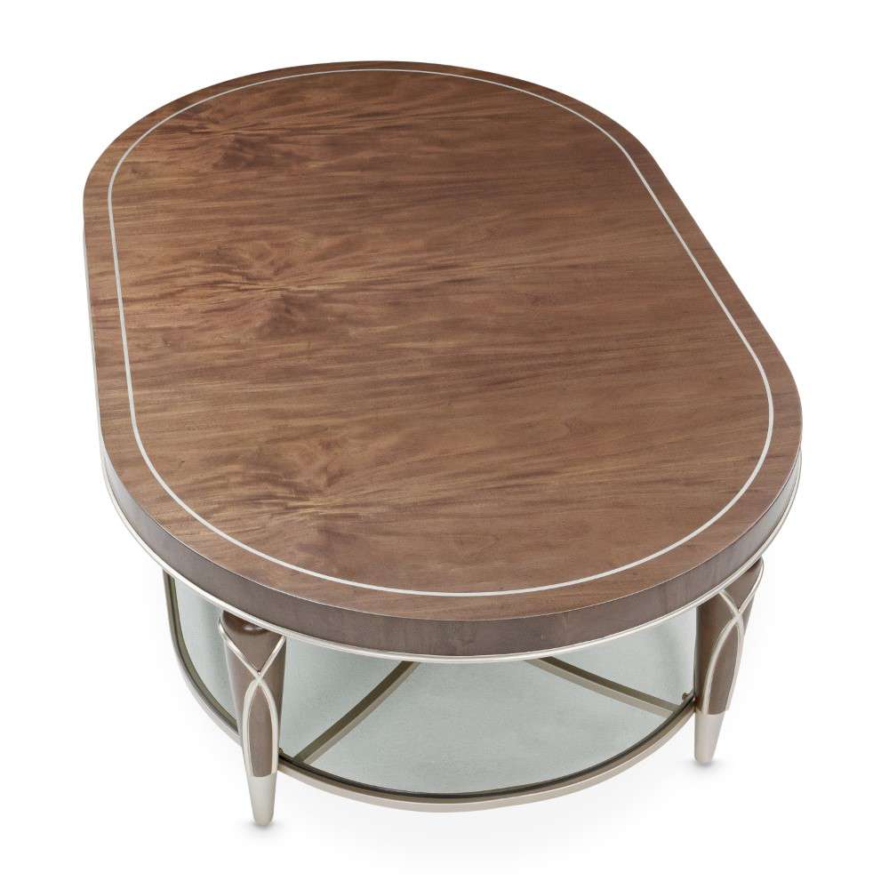 AICO by Michael Amini - VillaÂ Cherie Oval Cocktail Table - Hazelnut - N9008201-410 veiw 4