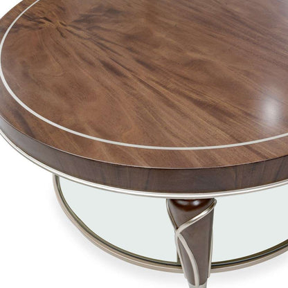 AICO by Michael Amini - VillaÂ Cherie Oval Cocktail Table - Hazelnut - N9008201-410 veiw 6