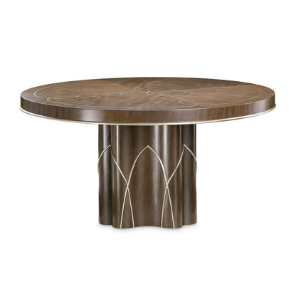 AICO by Michael Amini - VillaÂ Cherie Round Dining Table - Hazelnut - N9008001-410 veiw 1