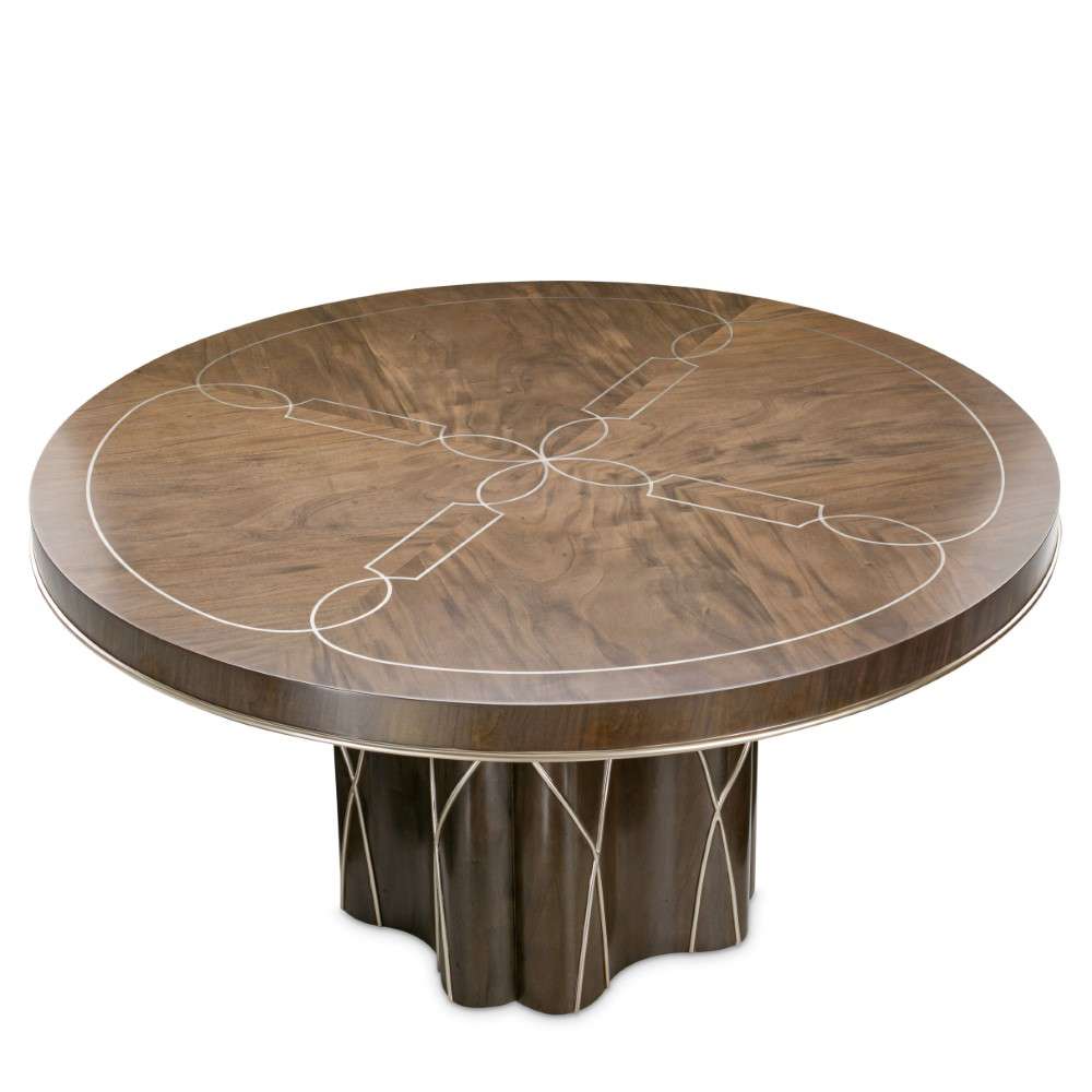 AICO by Michael Amini - VillaÂ Cherie Round Dining Table - Hazelnut - N9008001-410 veiw 5