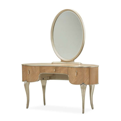 AICO by Michael Amini - Villa Cherie Vanity with Mirror - Caramel - N9008000VAN2-134 veiw 2