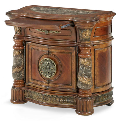 AICO by Michael Amini - Villa Valencia Bedside Chest in Classic Chestnut - 72040-55 veiw 3