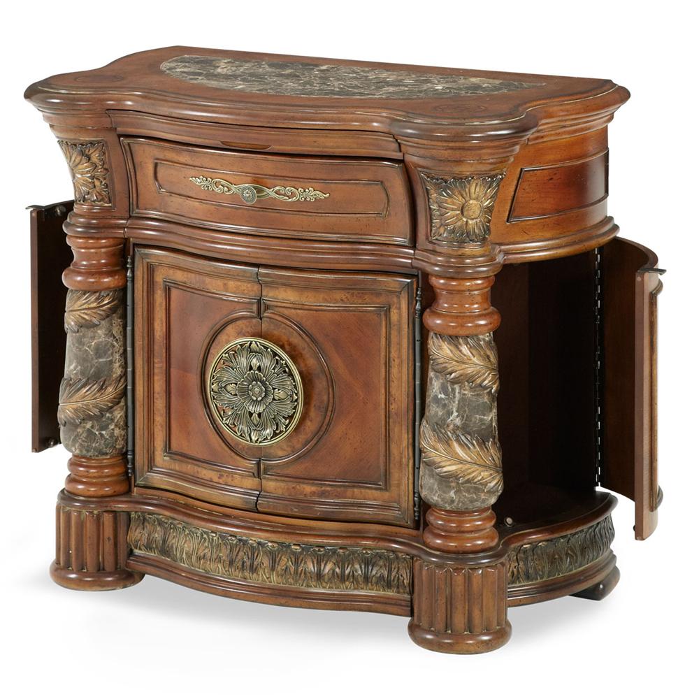AICO by Michael Amini - Villa Valencia Bedside Chest in Classic Chestnut - 72040-55 veiw 5