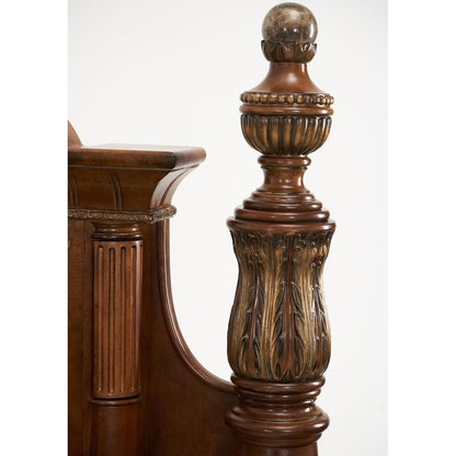 AICO by Michael Amini - Villa Valencia Cal. King Poster Bed in Classic Chestnut - 72000CKP-55 veiw 2
