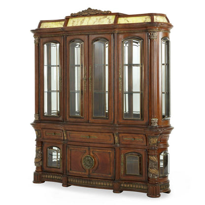 AICO by Michael Amini - Villa Valencia China and Buffet with Light Box in Classic Chestnut - 72005-6LB-55 veiw 1