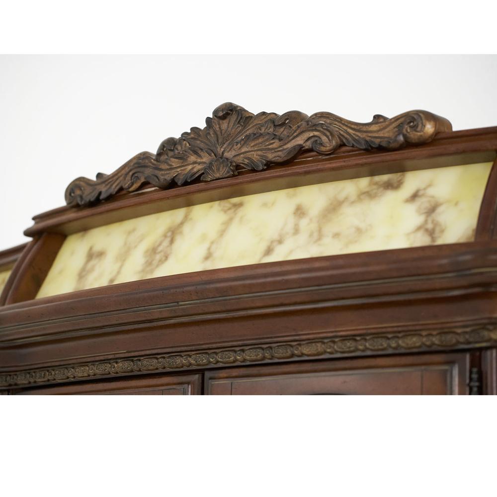 AICO by Michael Amini - Villa Valencia China and Buffet with Light Box in Classic Chestnut - 72005-6LB-55 veiw 4
