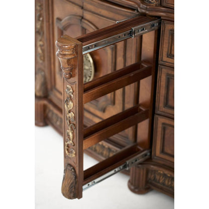 AICO by Michael Amini - Villa Valencia Dresser and Mirror with Light Box in ClassicChestnut - 72050-60LB-55 veiw 7