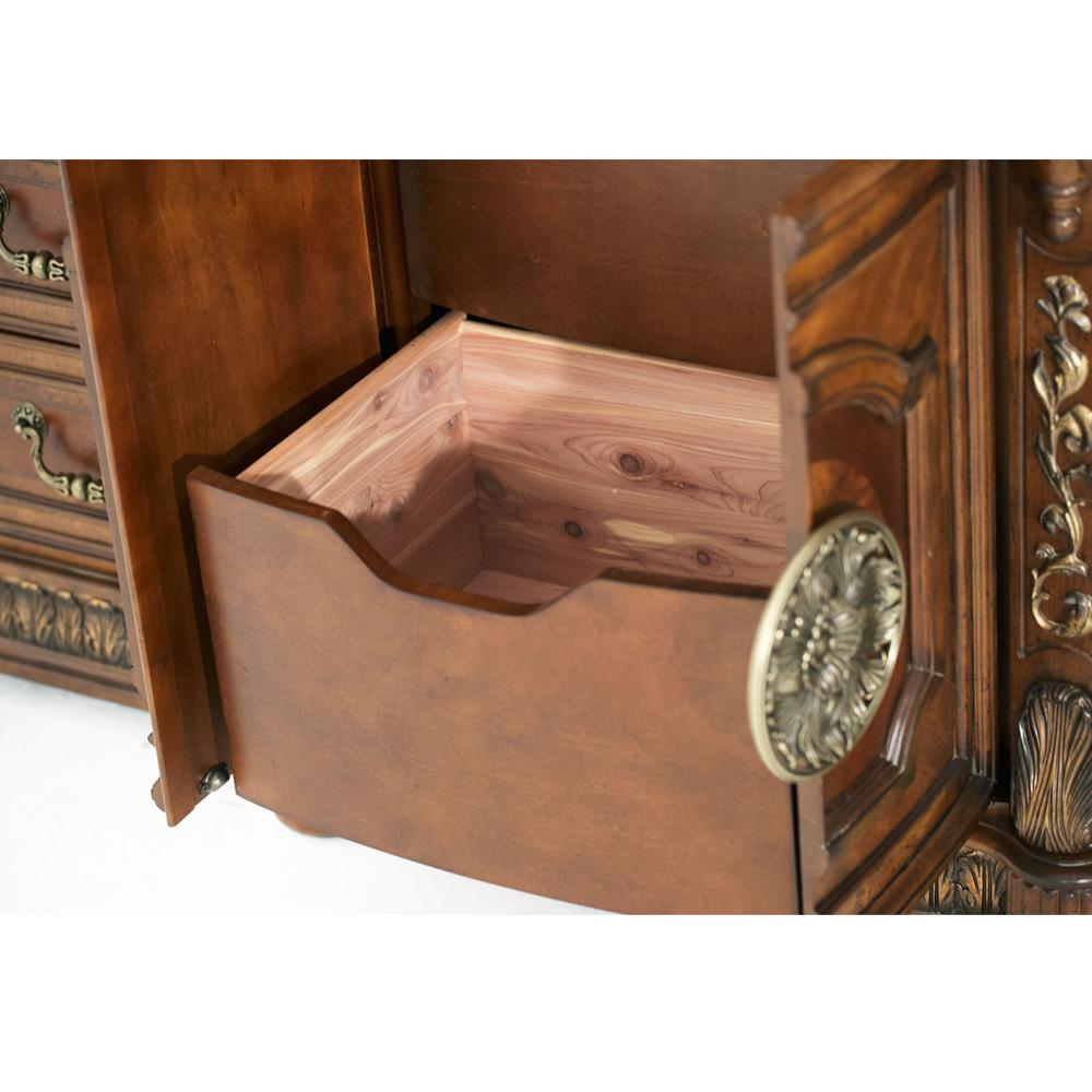 AICO by Michael Amini - Villa Valencia Dresser and Mirror with Light Box in ClassicChestnut - 72050-60LB-55 veiw 8