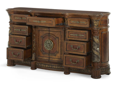 AICO by Michael Amini - Villa Valencia Dresser in Classic Chestnut - 72050SA-55 veiw 2