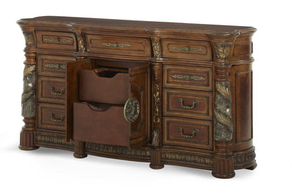 AICO by Michael Amini - Villa Valencia Dresser in Classic Chestnut - 72050SA-55 veiw 3