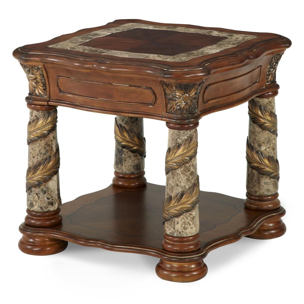 AICO by Michael Amini - Villa Valencia End Table in Classic Chestnut - 72202-55 veiw 1