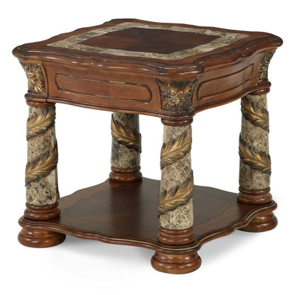 AICO by Michael Amini - Villa Valencia End Table in Classic Chestnut - 72202-55 veiw 1