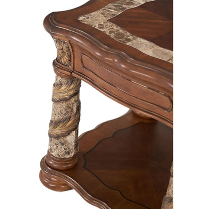 AICO by Michael Amini - Villa Valencia End Table in Classic Chestnut - 72202-55 veiw 3