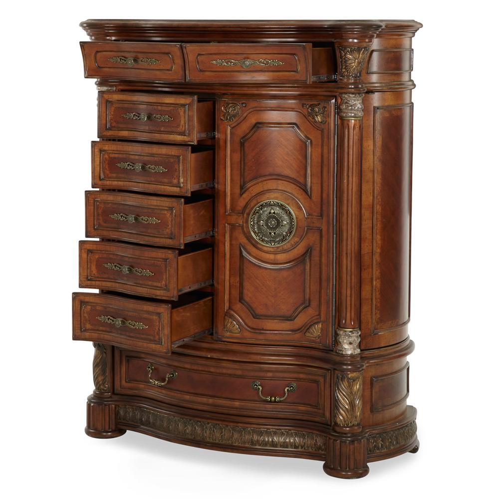 AICO by Michael Amini - Villa Valencia Gentlemans Chest in Classic Chestnut - 72070SA-55 veiw 3