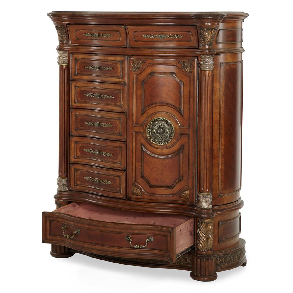 AICO by Michael Amini - Villa Valencia Gentlemans Chest in Classic Chestnut - 72070SA-55 veiw 4