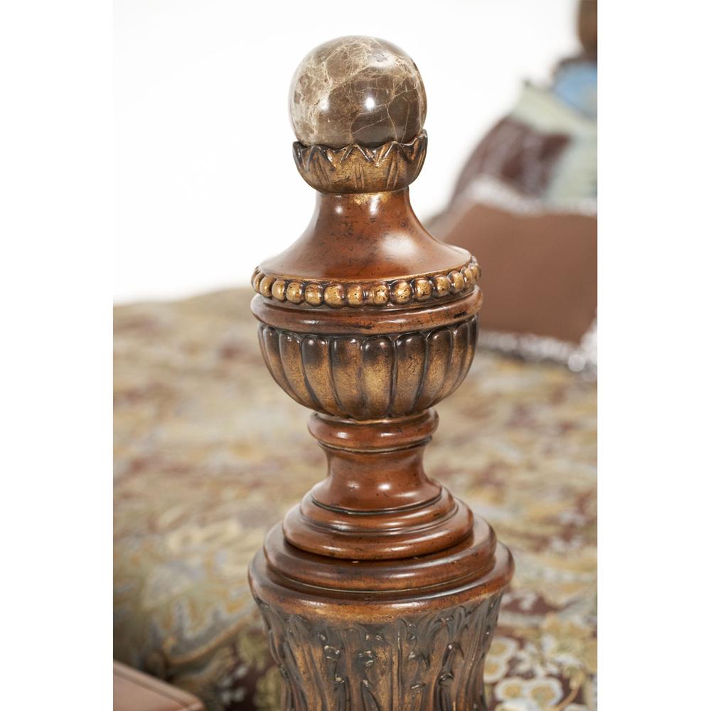 AICO by Michael Amini - Villa Valencia King Poster Bed in Classic Chestnut - 72000EKP-55 veiw 3