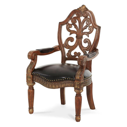 AICO by Michael Amini - Villa Valencia Pull-up Desk Arm Chair in Classic Chestnut - 72044-55 veiw 1