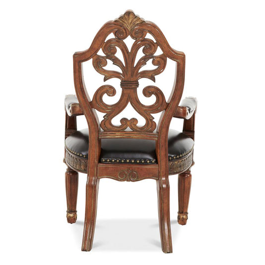 AICO by Michael Amini - Villa Valencia Pull-up Desk Arm Chair in Classic Chestnut - 72044-55 veiw 2