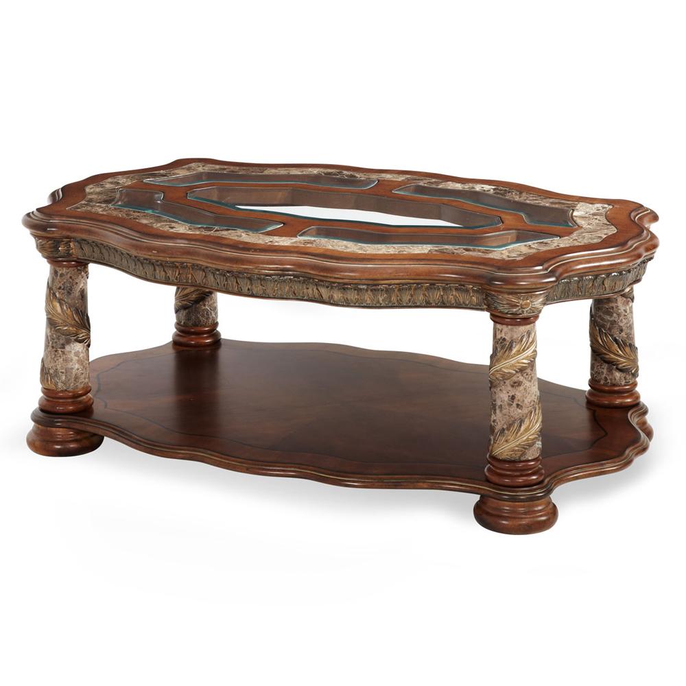 AICO by Michael Amini - Villa Valencia Rect. Cocktail Table in Classic Chestnut - 72201-55 veiw 1