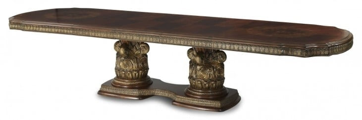 AICO by Michael Amini - Villa Valencia Rect. Dining Room Set w/ China/Buffet (12 pc) in Classic Chestnut - 72000DRS11CB-55 veiw 5