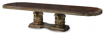 AICO by Michael Amini - Villa Valencia Rect. Dining Room Set w/ China/Buffet (12 pc) in Classic Chestnut - 72000DRS11CB-55 veiw 5