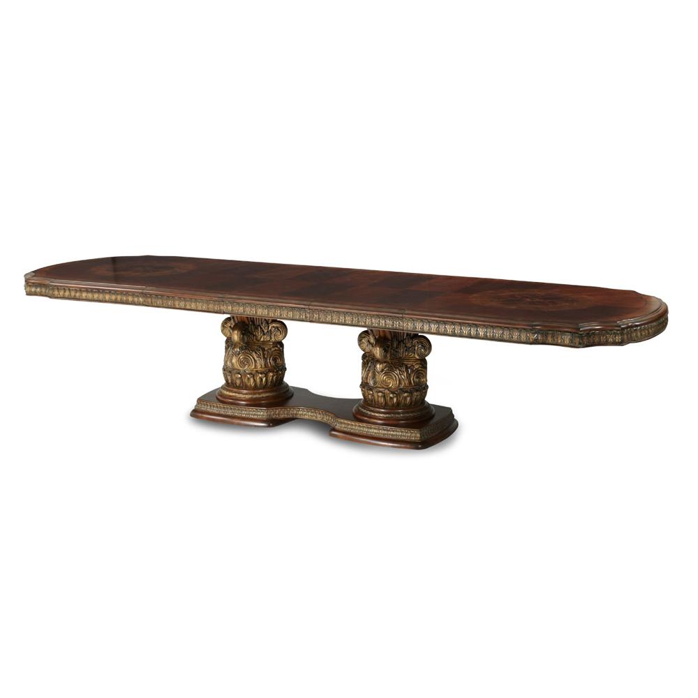 AICO by Michael Amini - Villa Valencia Rect. Dining Table in Classic Chestnut - 72002-55 veiw 2