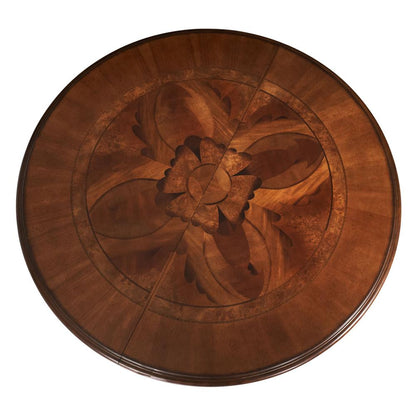 AICO by Michael Amini - Villa Valencia Round Dining Room Set w/ Side Chairs (5 pc) in Classic Chestnut - 72000RDR4S-55 veiw 4