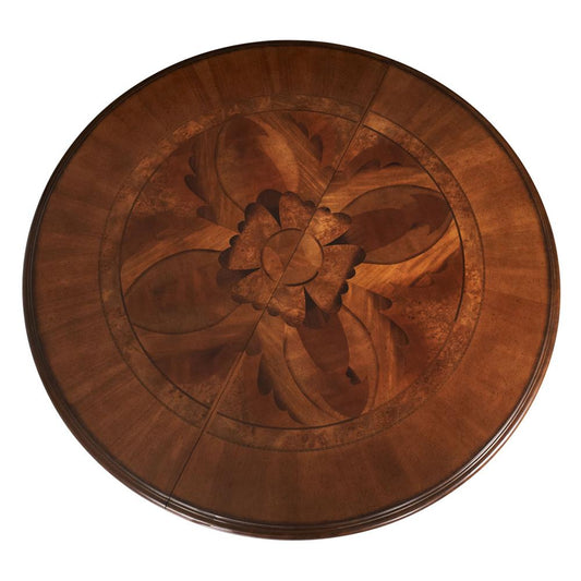 AICO by Michael Amini - Villa Valencia Round Dining Table in Classic Chestnut - 72001-55 veiw 2