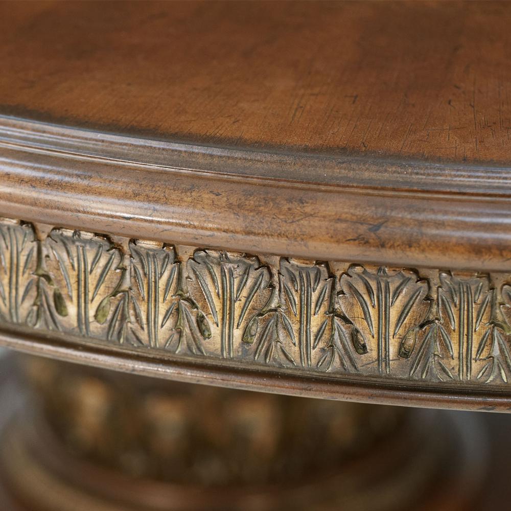 AICO by Michael Amini - Villa Valencia Round Dining Table in Classic Chestnut - 72001-55 veiw 5