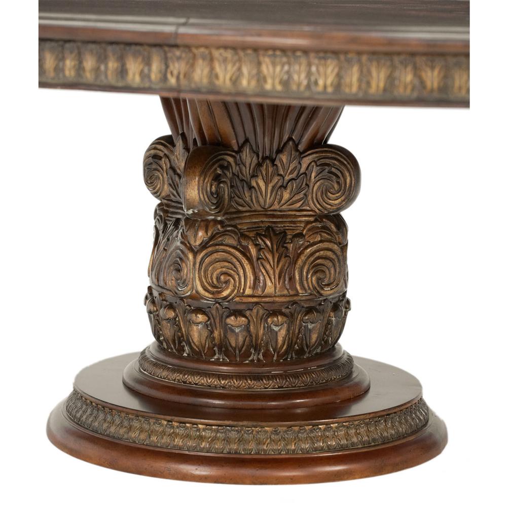 AICO by Michael Amini - Villa Valencia Round Dining Table in Classic Chestnut - 72001-55 veiw 8