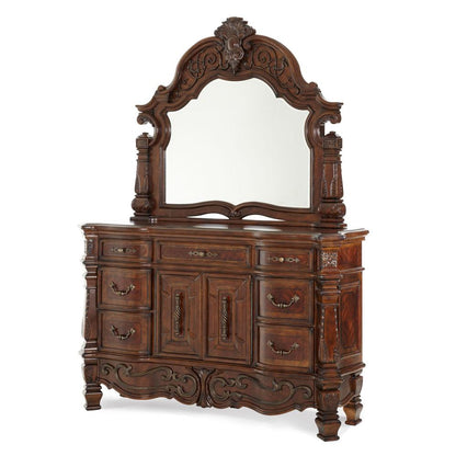 AICO by Michael Amini - Windsor Court Dresser and Mirror in Vintage Fruitwood - 70050SA-60-54 veiw 1