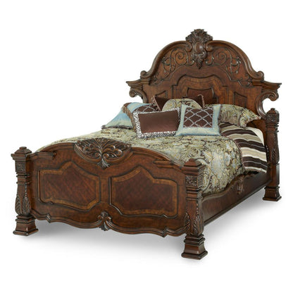 AICO by Michael Amini - Windsor Court King Mansion Bed in Vintage Fruitwood - 70000EKMB-54 veiw 1