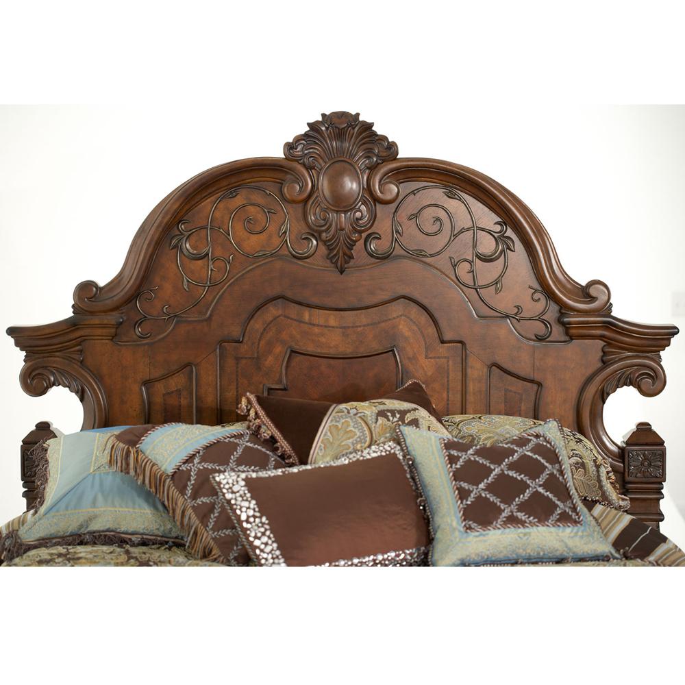 AICO by Michael Amini - Windsor Court Queen Mansion Bed in Vintage Fruitwood - 70000QNMB-54 veiw 3