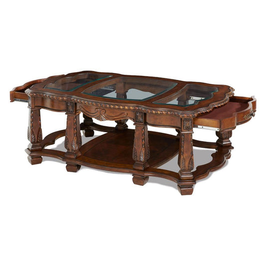 AICO by Michael Amini - Windsor Court Rect. Cocktail Table in Vintage Fruitwood - 70201-54 - 70201-54 veiw 2
