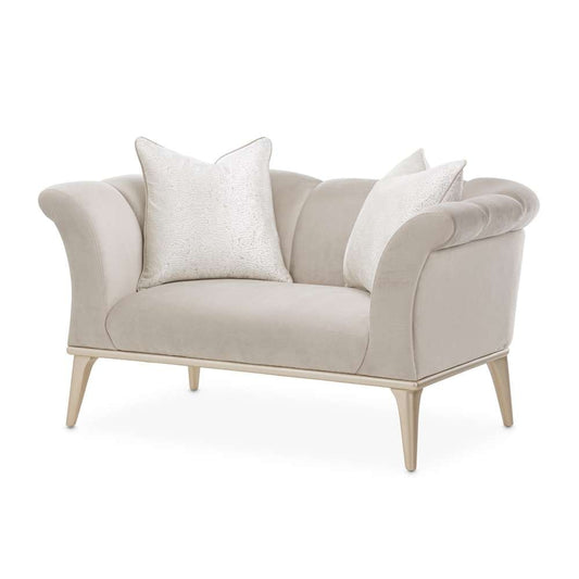 AICO by Michael Amini - Yvette Velvet Chair and a Half - Porcini/Champagne - LRU-YVTE838-PCI-136 veiw 1