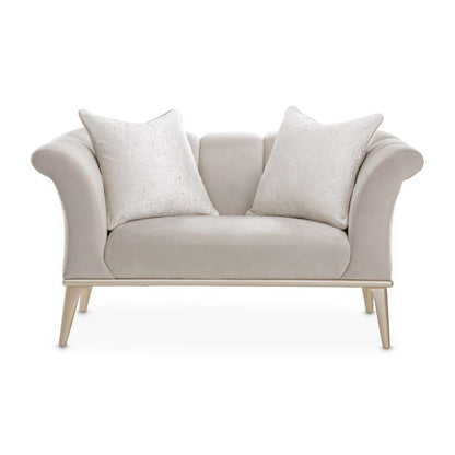 AICO by Michael Amini - Yvette Velvet Chair and a Half - Porcini/Champagne - LRU-YVTE838-PCI-136 veiw 2