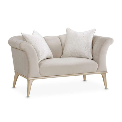 AICO by Michael Amini - Yvette Velvet Chair and a Half - Porcini/Champagne - LRU-YVTE838-PCI-136 veiw 3